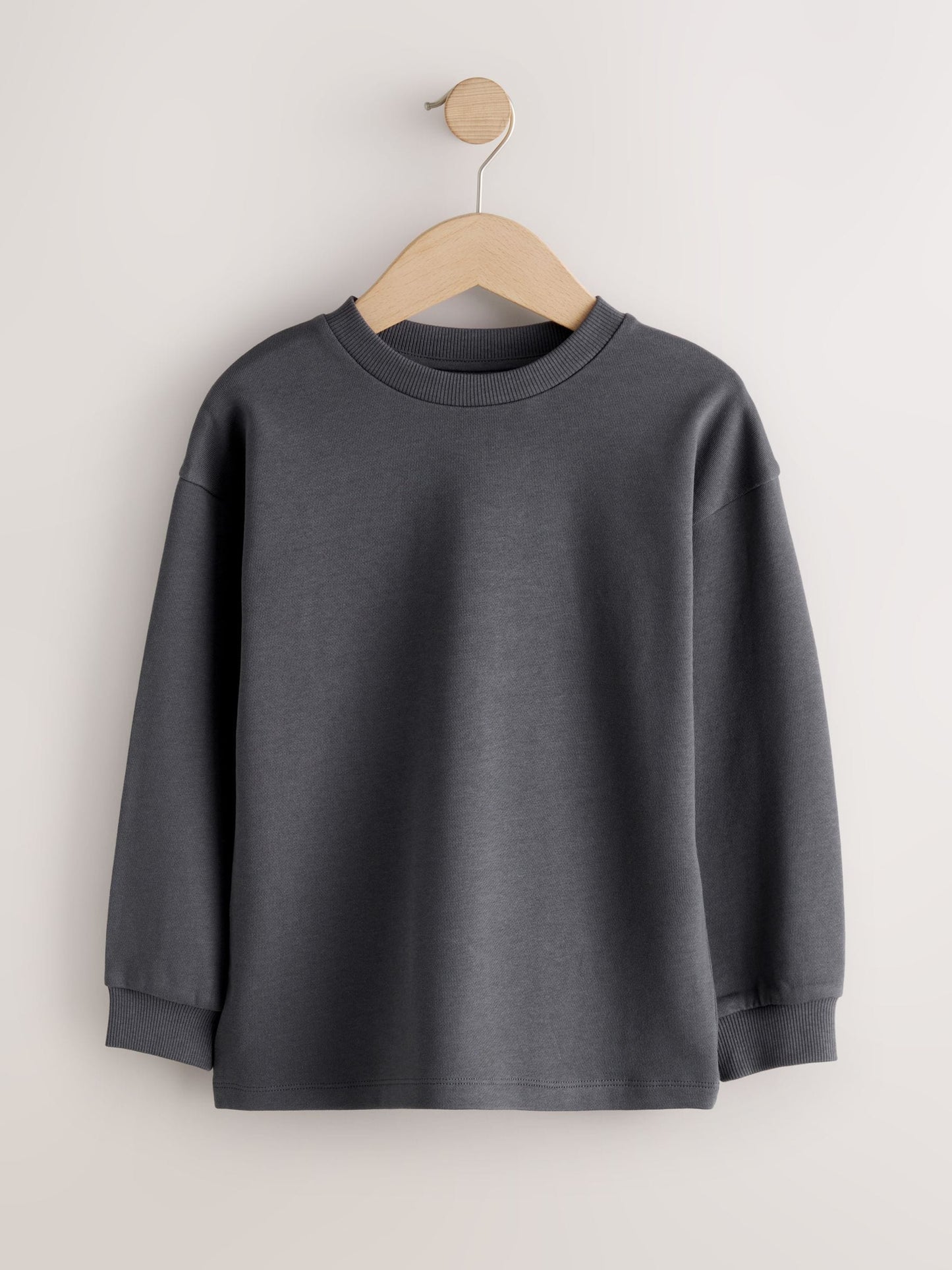 Dsiney Kidz - Charcoal/Berry/Tan Relaxed Fit Long Sleeve Heavyweight T-Shirts 3 Pack (3-16yrs) image 2