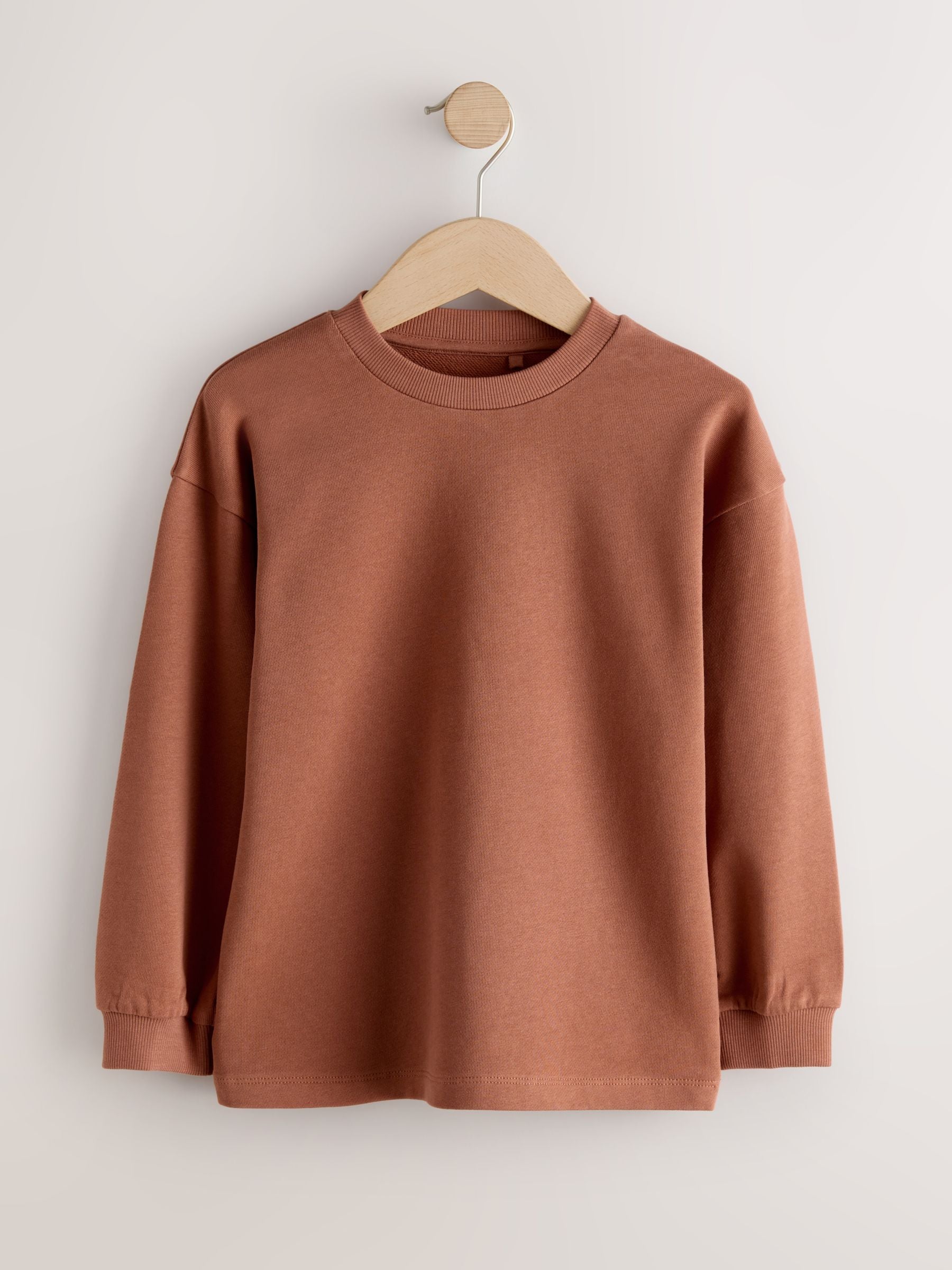 Dsiney Kidz - Charcoal/Berry/Tan Relaxed Fit Long Sleeve Heavyweight T-Shirts 3 Pack (3-16yrs) image 3