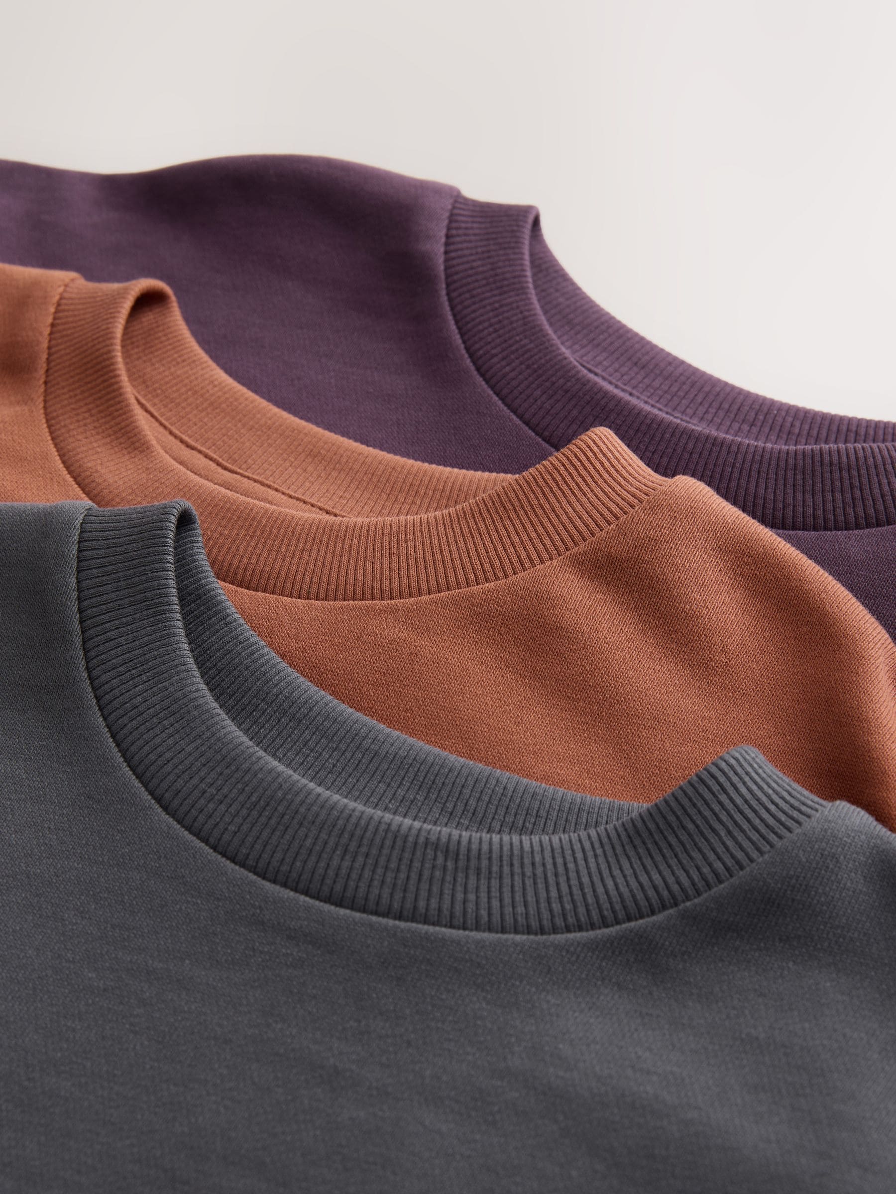 Dsiney Kidz - Charcoal/Berry/Tan Relaxed Fit Long Sleeve Heavyweight T-Shirts 3 Pack (3-16yrs) image 6