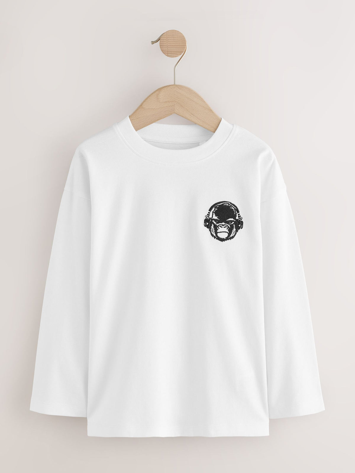 Dsiney Kidz - Black/White/Grey Marl/Khaki Long Sleeve Small Graphic T-Shirts 4 Pack (3-16yrs) image 4