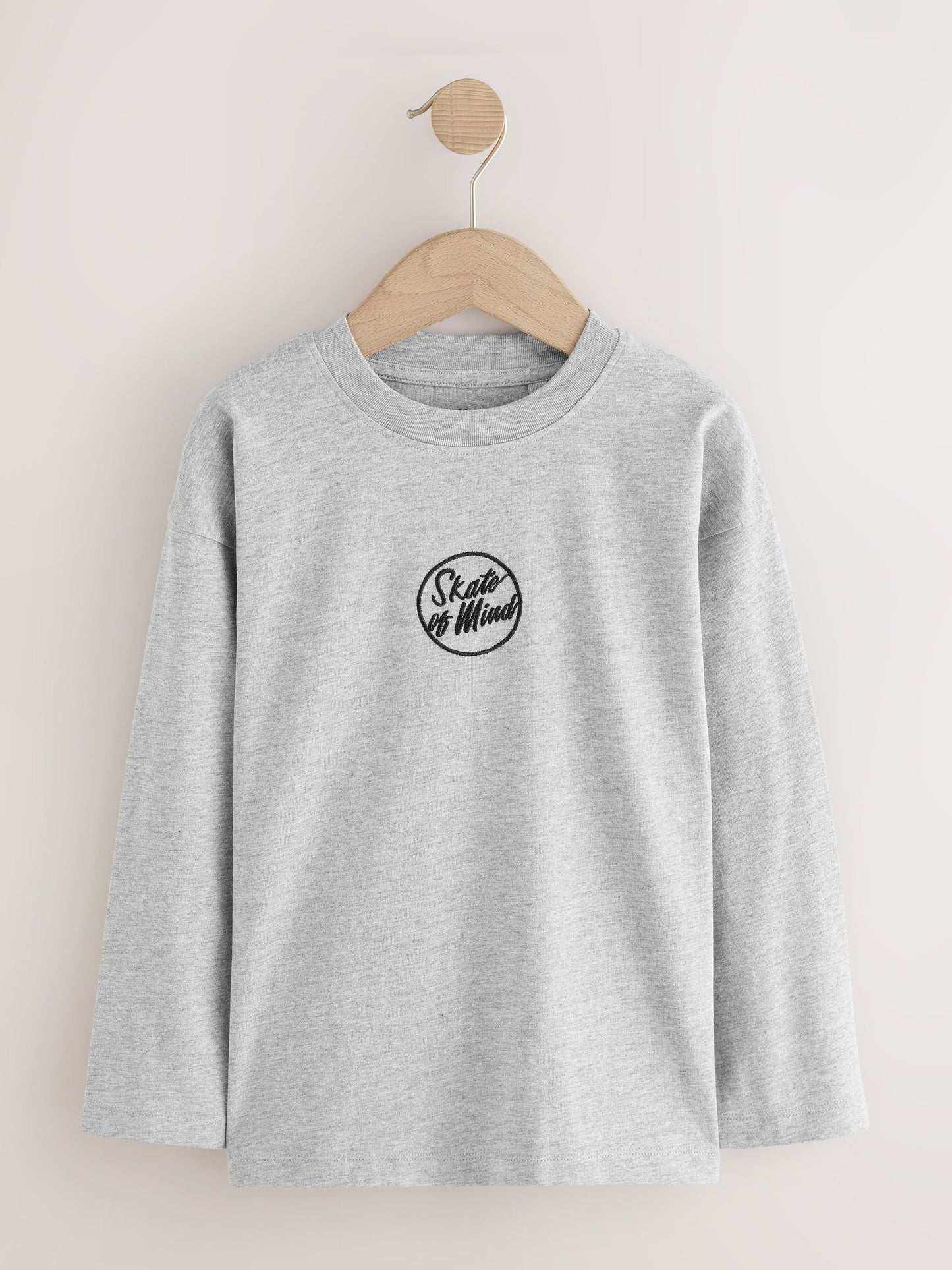 Dsiney Kidz - Black/White/Grey Marl/Khaki Long Sleeve Small Graphic T-Shirts 4 Pack (3-16yrs) image 6