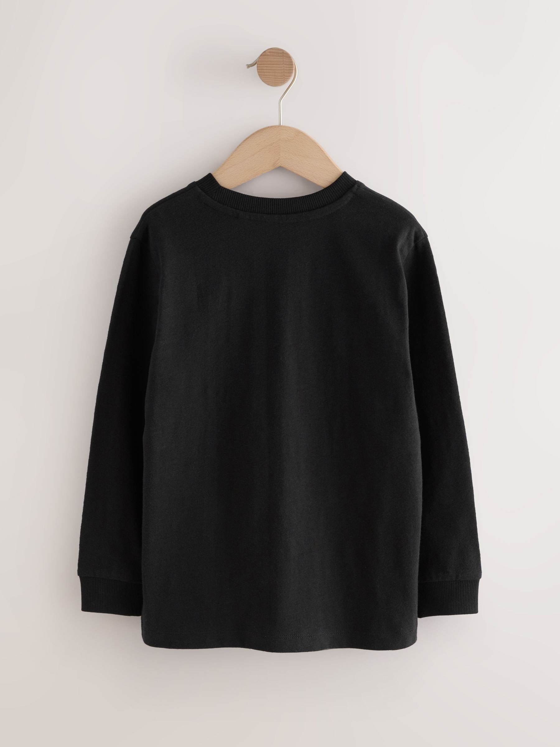 Dsiney Kidz - Black/Khaki/Stone Long Sleeve Colourblock T-Shirts 3 Pack (3-16yrs) image 5