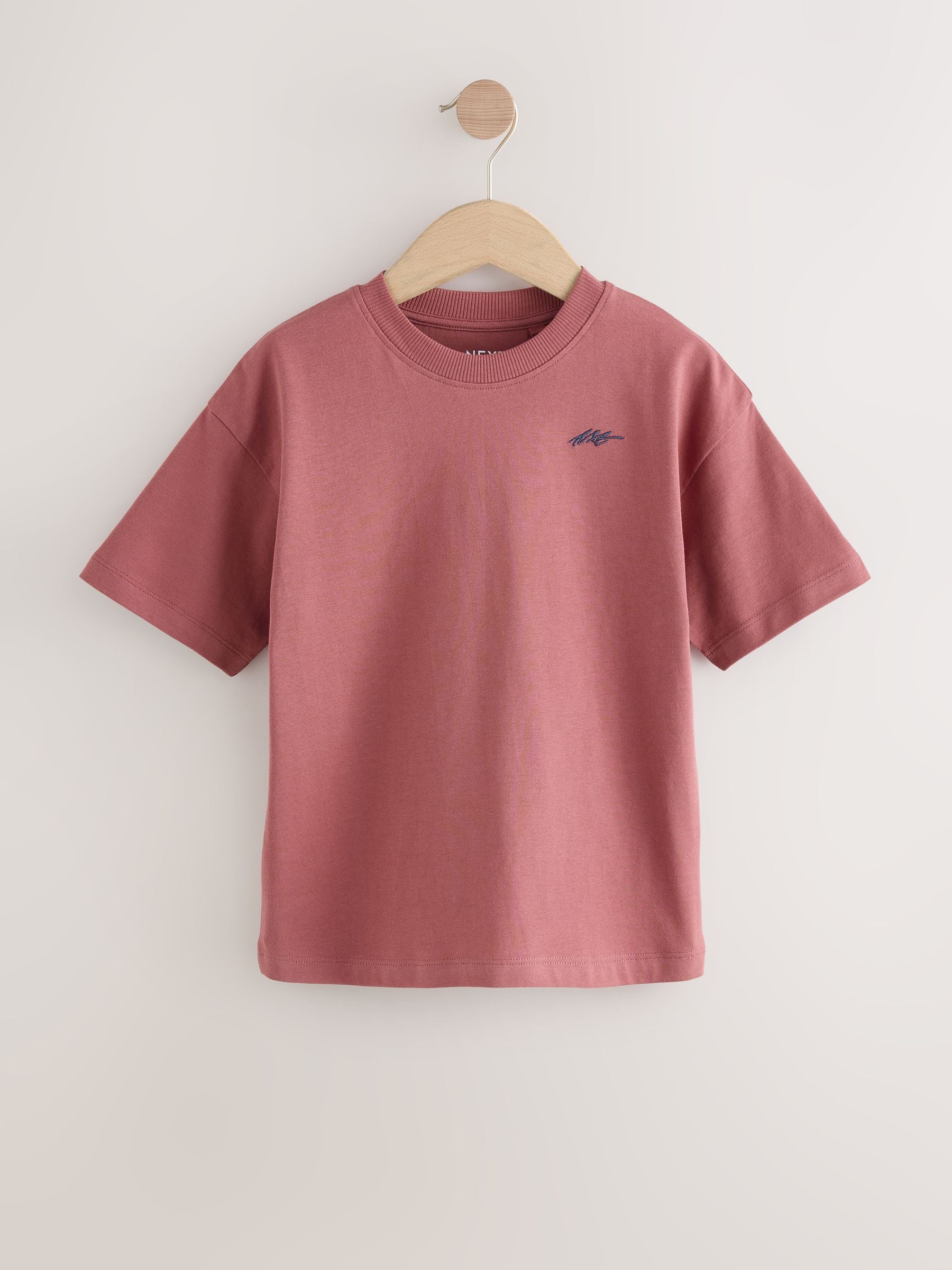 Dsiney Kidz - Navy/Grey/Berry Short Sleeve Logo Chest Graphic T-Shirts 4 Pack (3-16yrs) image 3