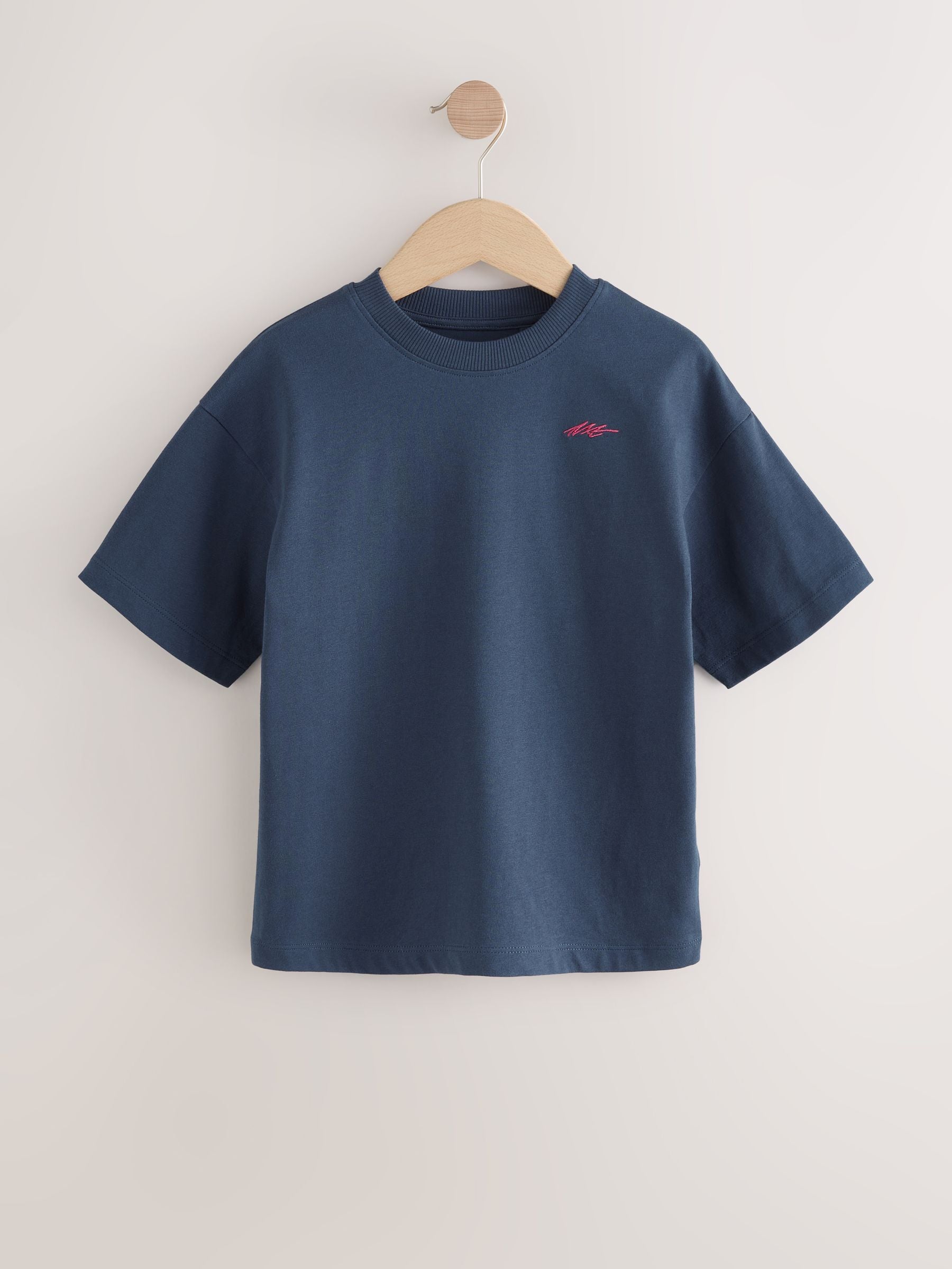 Dsiney Kidz - Navy/Grey/Berry Short Sleeve Logo Chest Graphic T-Shirts 4 Pack (3-16yrs) image 4