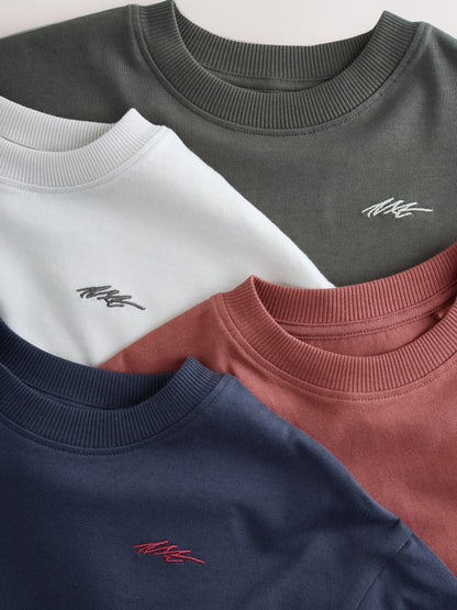 Dsiney Kidz - Navy/Grey/Berry Short Sleeve Logo Chest Graphic T-Shirts 4 Pack (3-16yrs) image 7