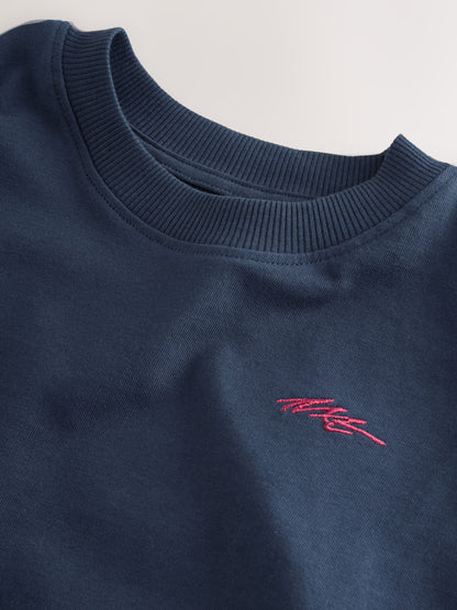 Dsiney Kidz - Navy/Grey/Berry Short Sleeve Logo Chest Graphic T-Shirts 4 Pack (3-16yrs) image 9