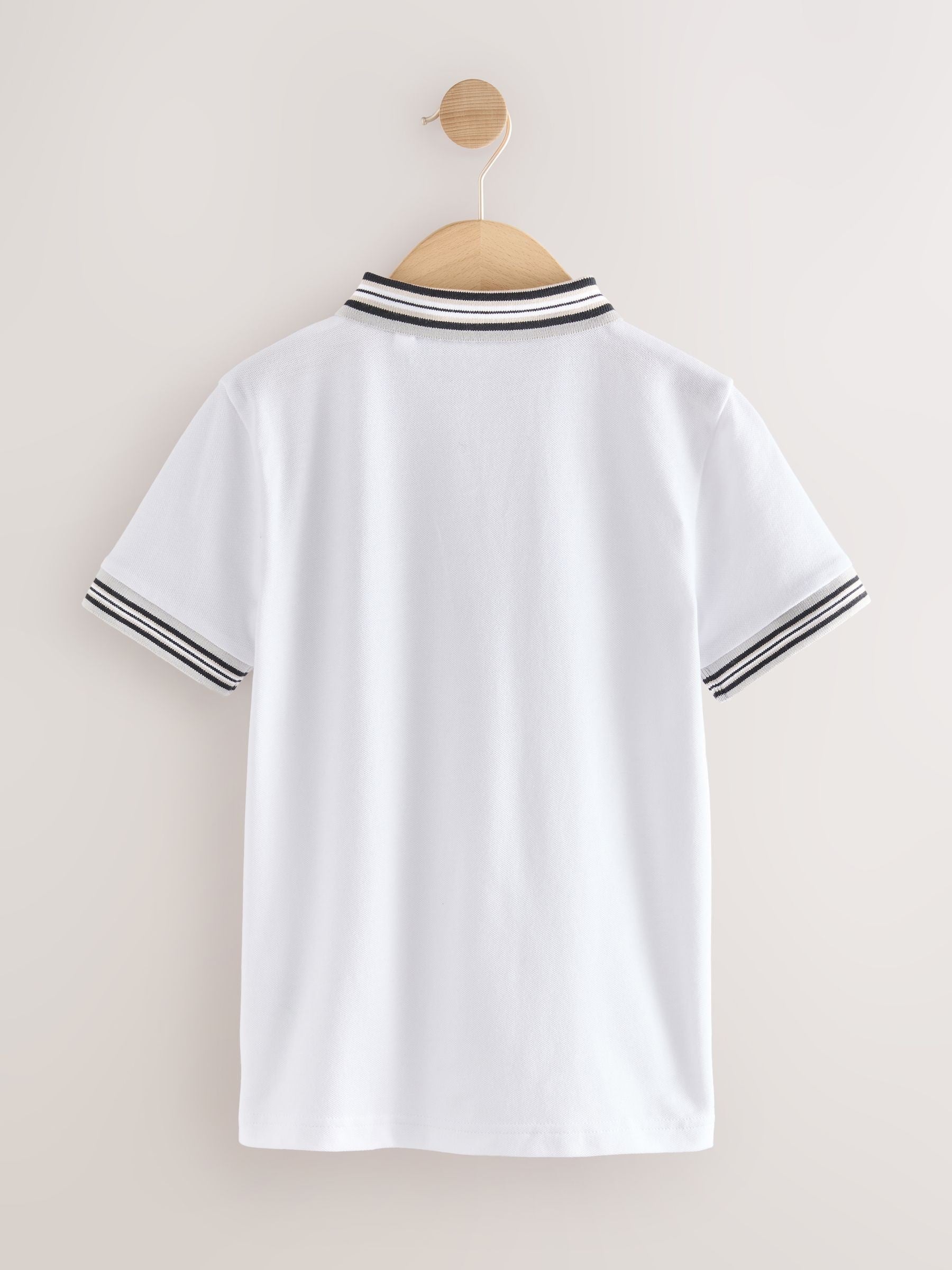 Dsiney Kidz - White Stripe Tipped Collar Short Sleeve Polo Shirt (3-16yrs) image 6