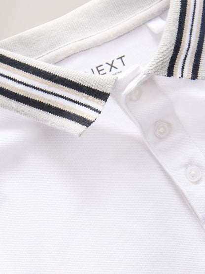 Dsiney Kidz - White Stripe Tipped Collar Short Sleeve Polo Shirt (3-16yrs) image 7