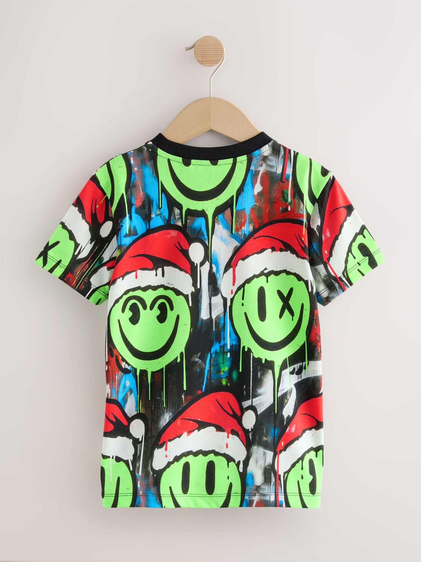 Dsiney Kidz - Multi Graffiti Smile Christmas Short Sleeve T-Shirt (3-16yrs) image 6