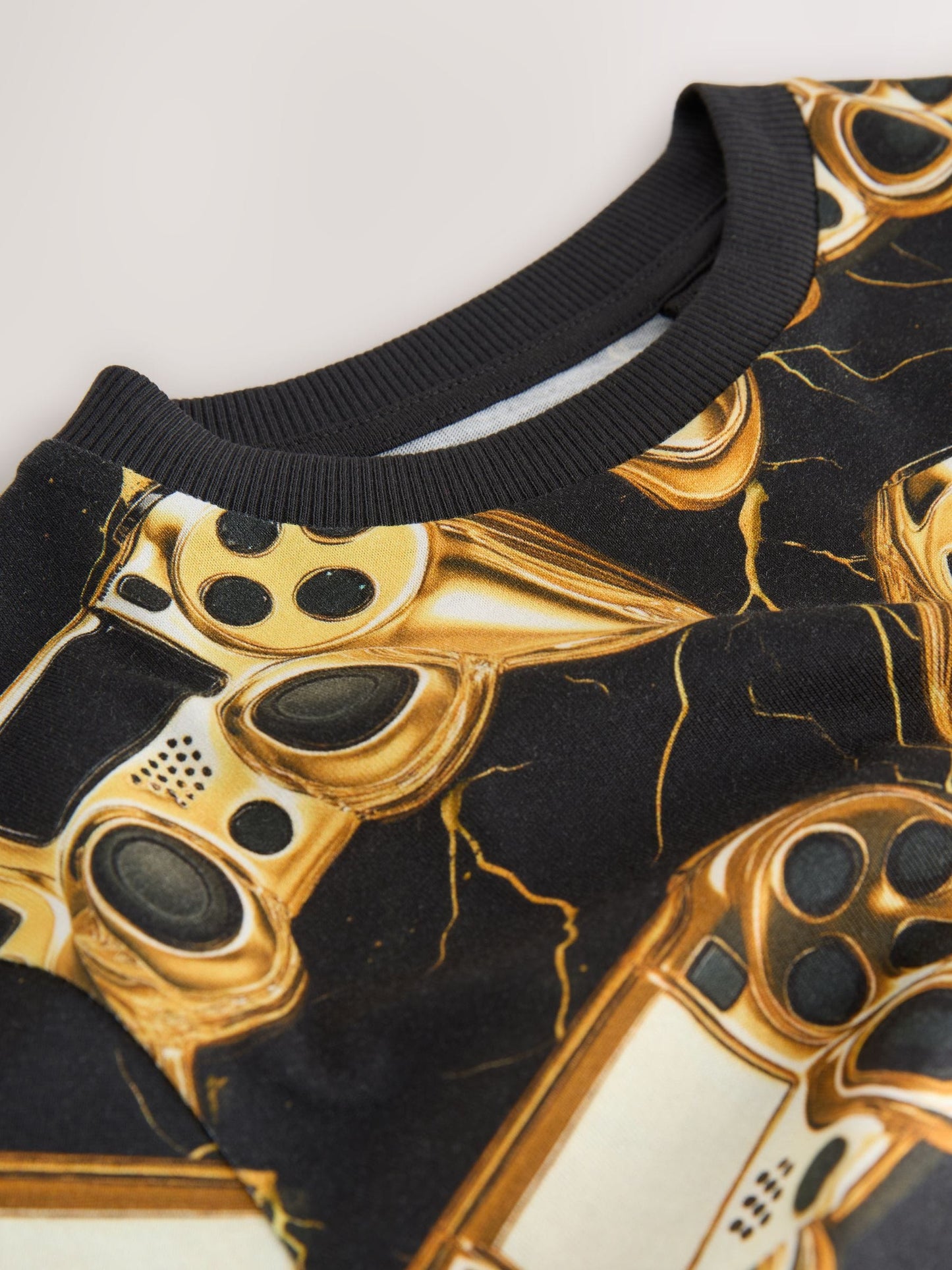 Dsiney Kidz - Black/Gold Controller Regular Fit Short Sleeve All-Over Print T-Shirt (3-16yrs) image 8