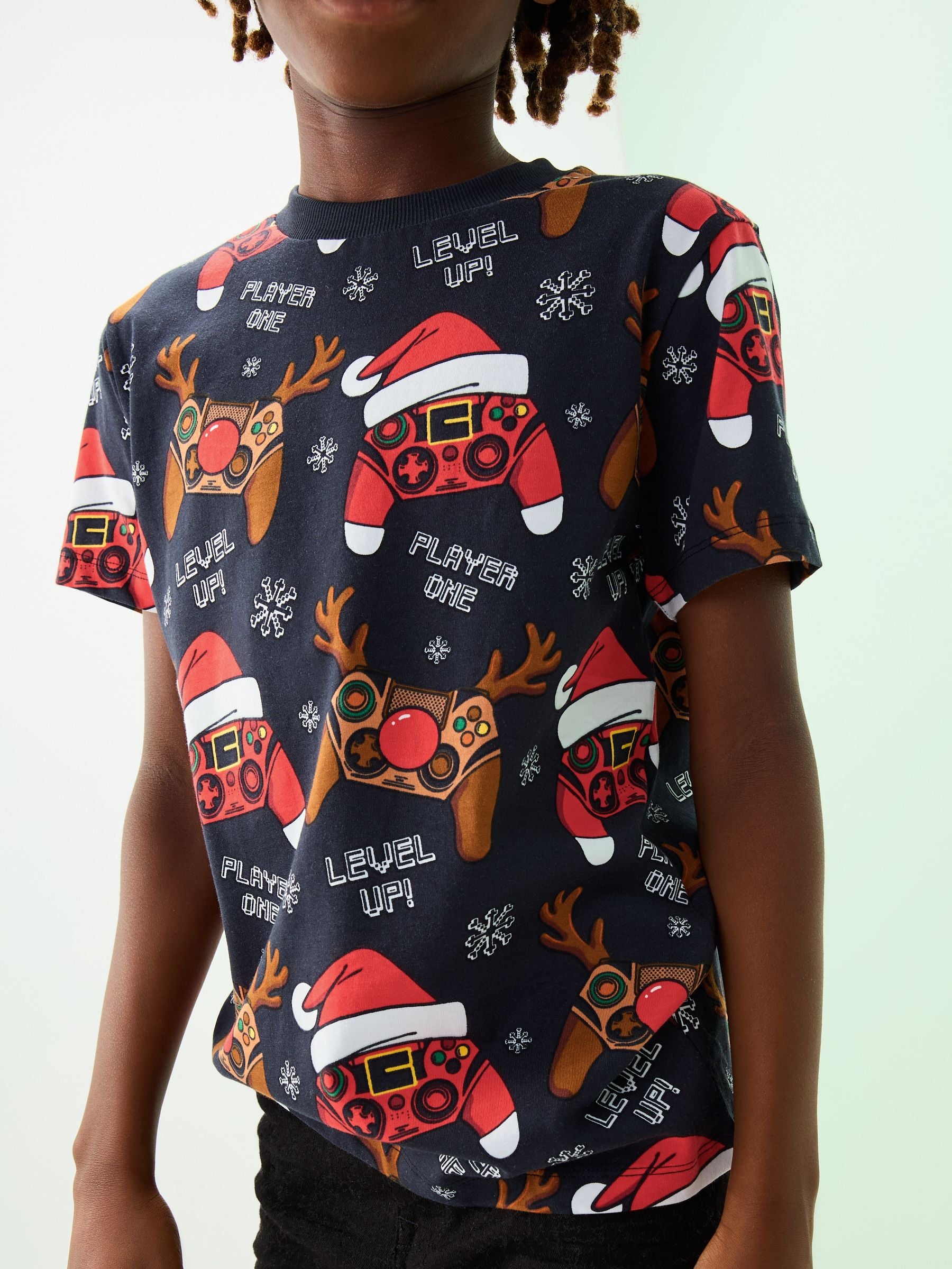 Dsiney Kidz - Black Controller Christmas Short Sleeve T-Shirt (3-16yrs) image 1