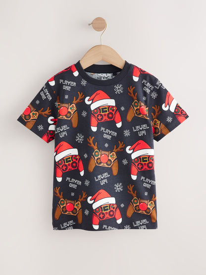 Dsiney Kidz - Black Controller Christmas Short Sleeve T-Shirt (3-16yrs) image 5