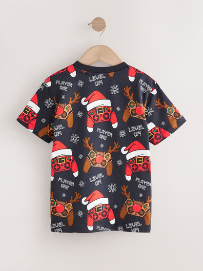 Dsiney Kidz - Black Controller Christmas Short Sleeve T-Shirt (3-16yrs) image 6