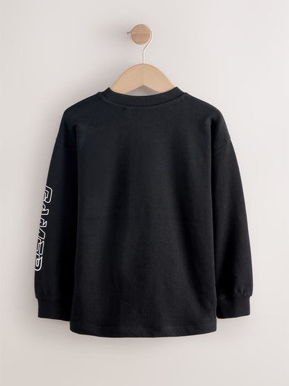 Dsiney Kidz - Black Heavyweight Controller Christmas Long Sleeve T-Shirt (3-16yrs) image 5