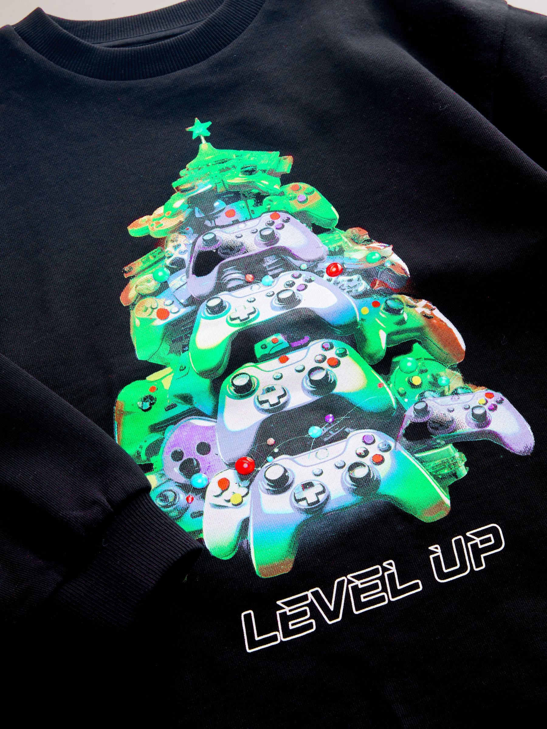 Dsiney Kidz - Black Heavyweight Controller Christmas Long Sleeve T-Shirt (3-16yrs) image 6