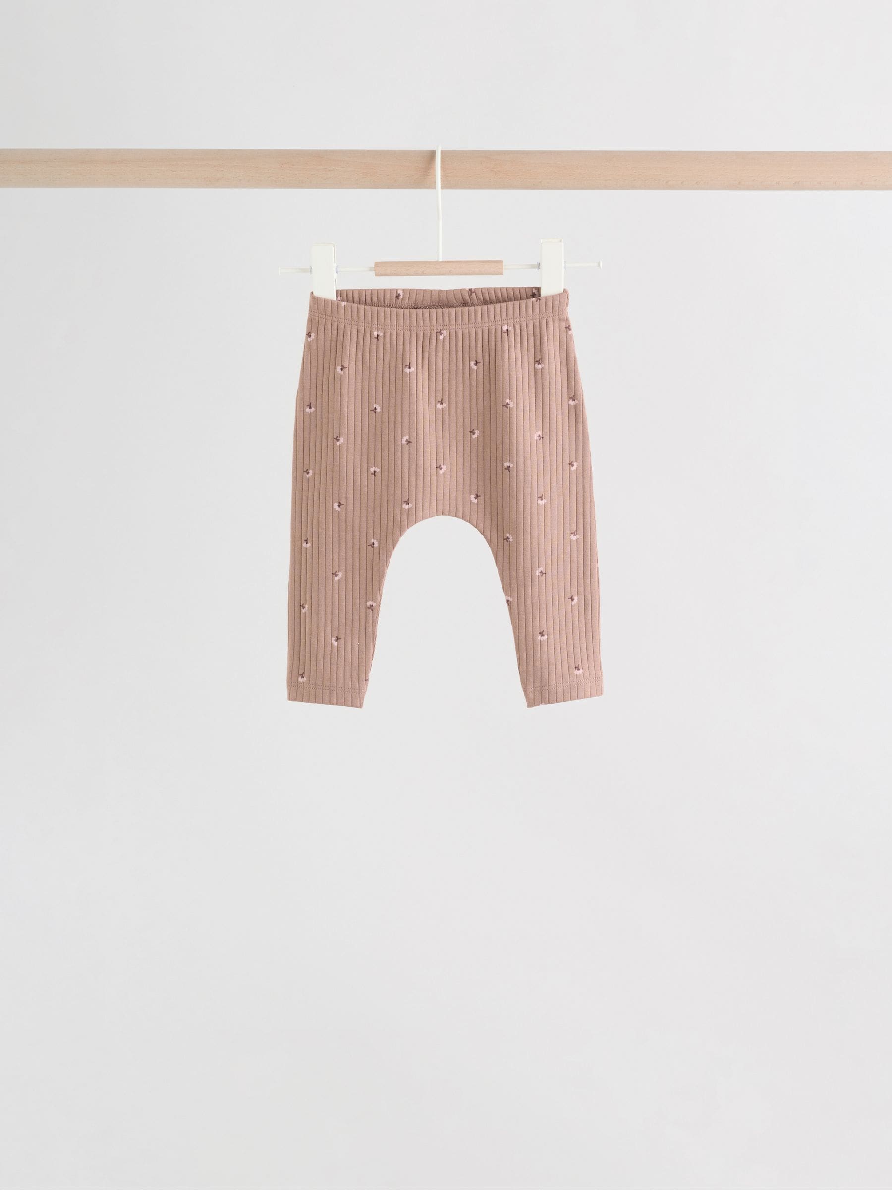 Pink/ Cream/ Brown Print Long Sleeve Top And Leggings Set 6 Piece (0mths-3yrs) image 3
