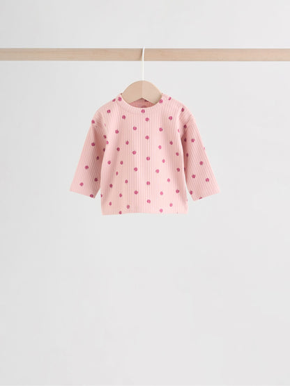 Pink/ Cream/ Brown Print Long Sleeve Top And Leggings Set 6 Piece (0mths-3yrs) image 4