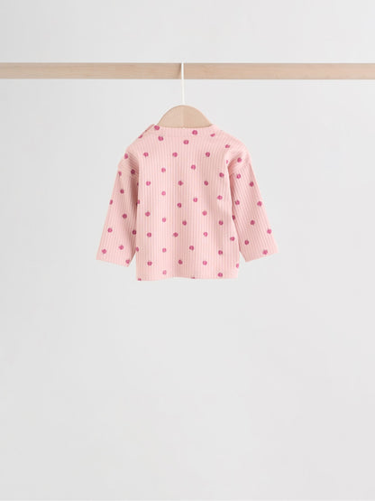 Pink/ Cream/ Brown Print Long Sleeve Top And Leggings Set 6 Piece (0mths-3yrs) image 5