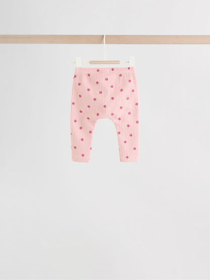 Pink/ Cream/ Brown Print Long Sleeve Top And Leggings Set 6 Piece (0mths-3yrs) image 6