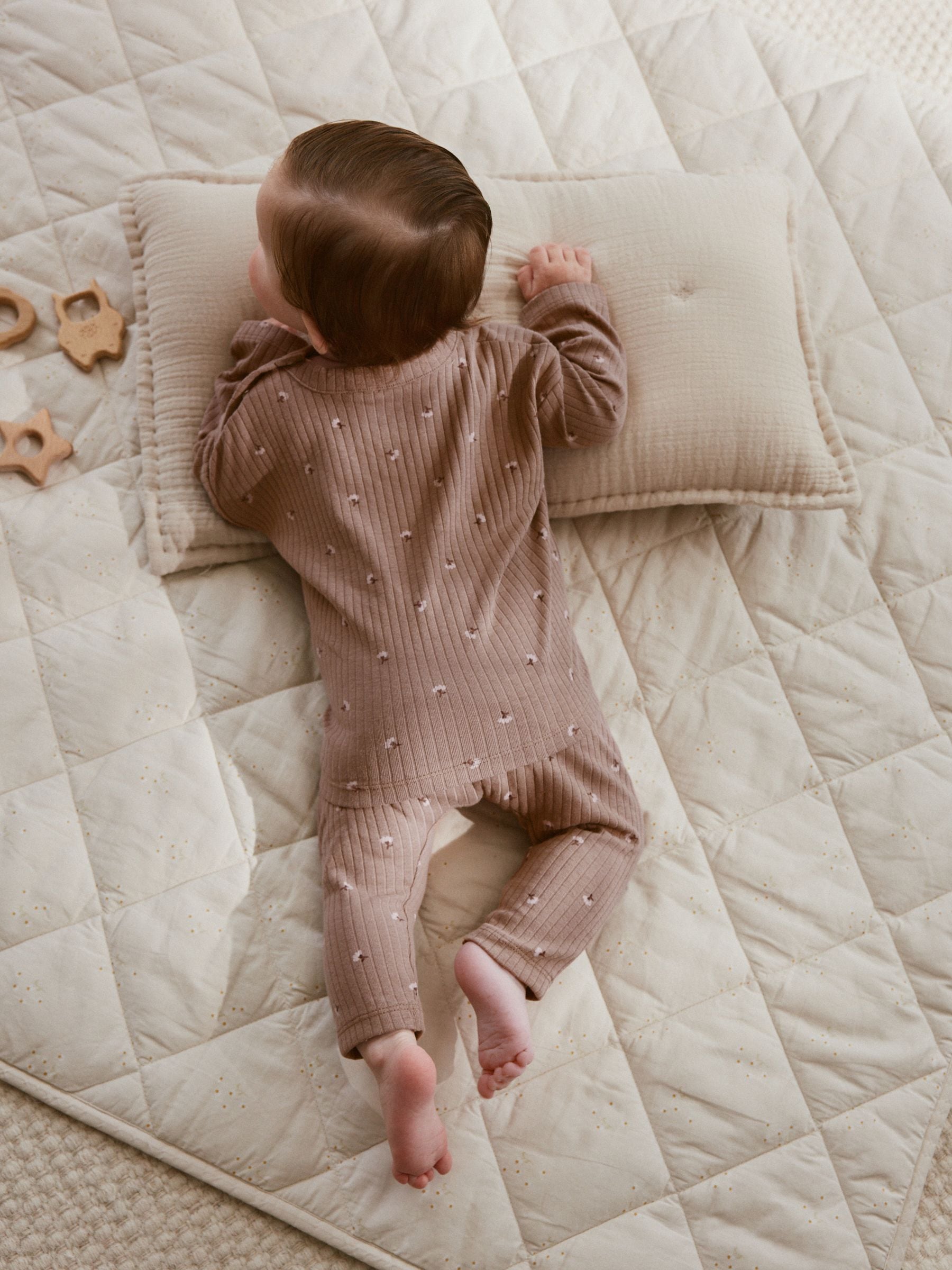 Dsiney Kidz - Pink/ Cream/ Brown Print Baby Long Sleeve Top And Leggings 6 Piece Set (0mths-2yrs) image 3