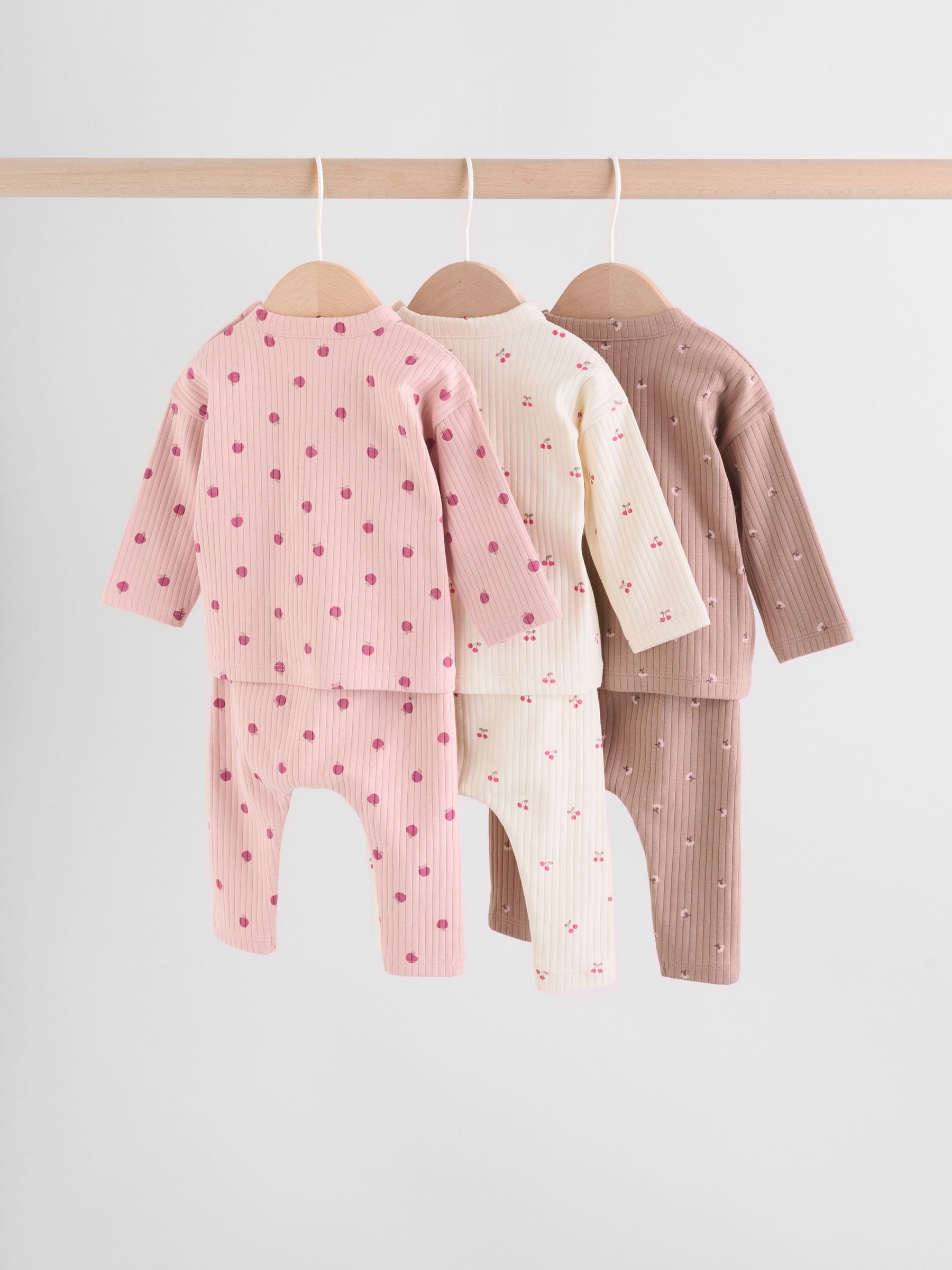 Dsiney Kidz - Pink/ Cream/ Brown Print Baby Long Sleeve Top And Leggings 6 Piece Set (0mths-2yrs) image 6