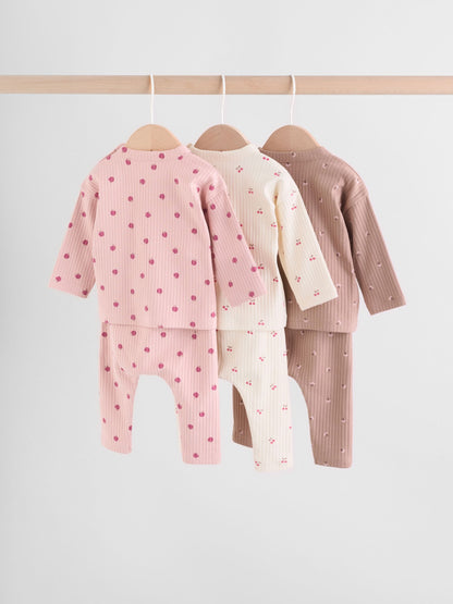 Dsiney Kidz - Pink/ Cream/ Brown Print Baby Long Sleeve Top And Leggings 6 Piece Set (0mths-2yrs) image 6