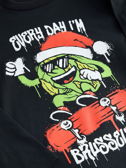 Dsiney Kidz - Black Graffiti Brussel Christmas Long Sleeve T-Shirt (3-16yrs) image 7