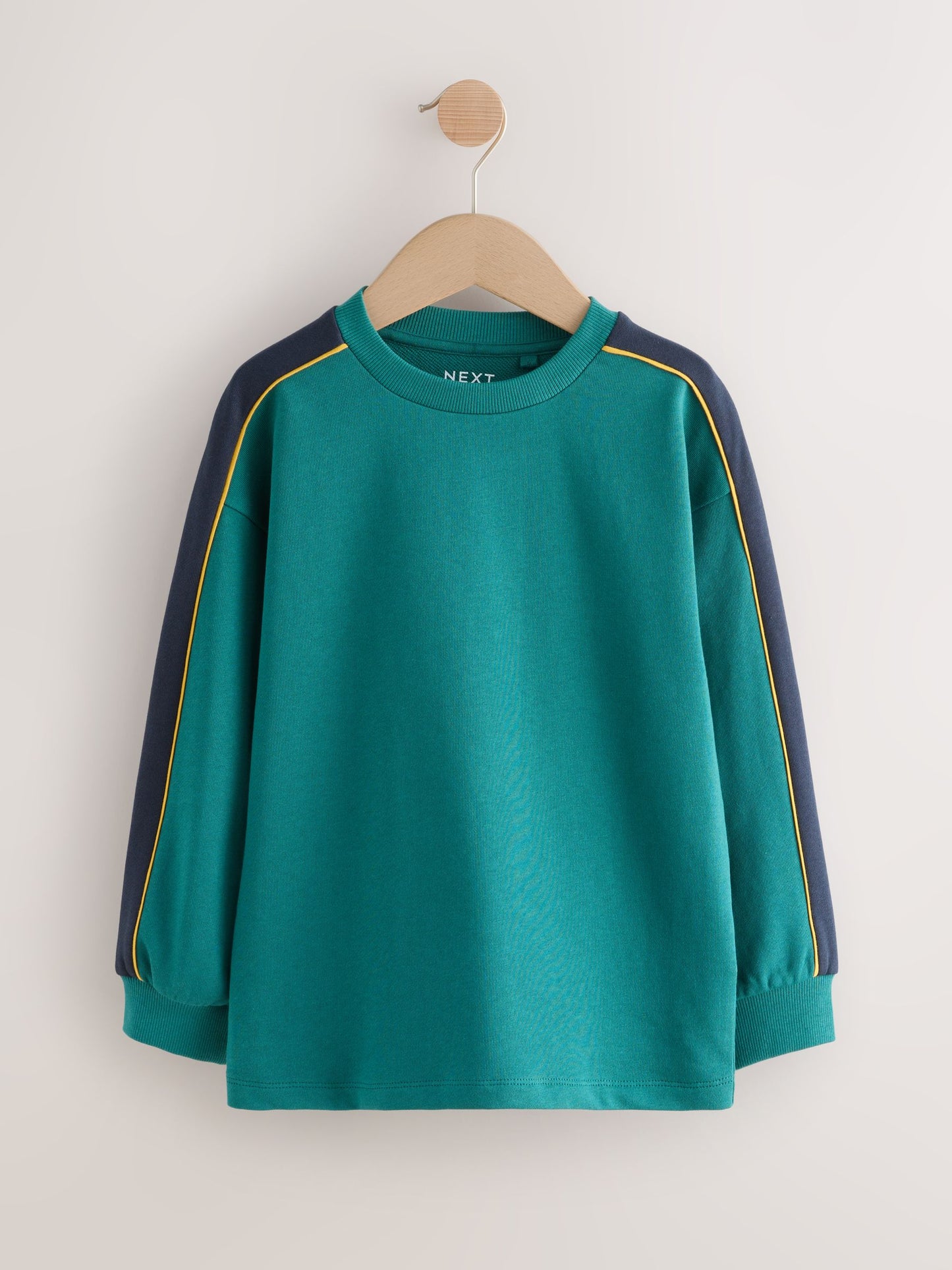 Dsiney Kidz - Green/Black Relaxed Fit Heavyweight Long Sleeve Colourblock T-Shirt (3-16yrs) image 1