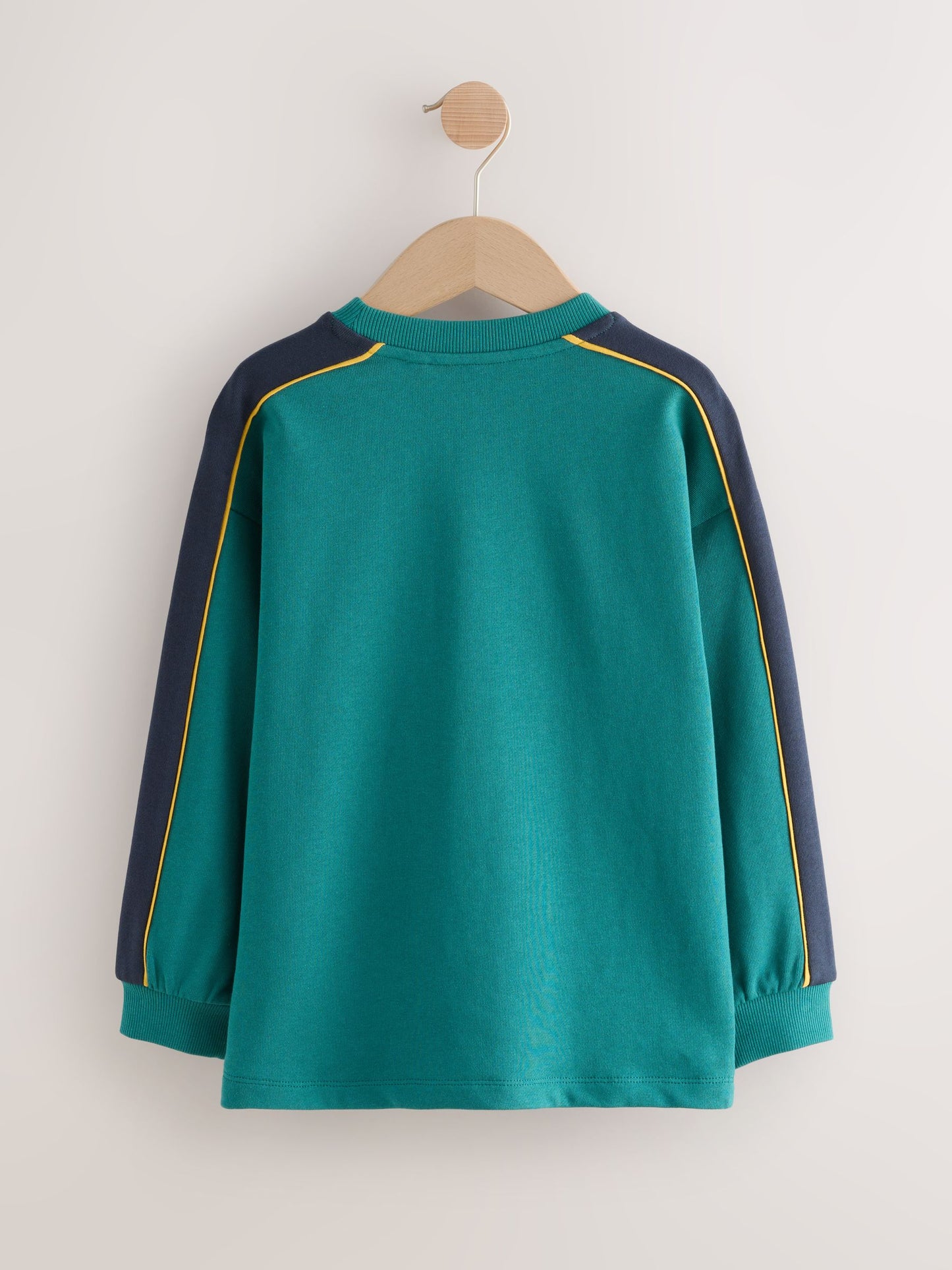 Dsiney Kidz - Green/Black Relaxed Fit Heavyweight Long Sleeve Colourblock T-Shirt (3-16yrs) image 2