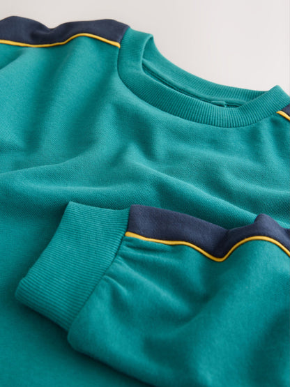 Dsiney Kidz - Green/Black Relaxed Fit Heavyweight Long Sleeve Colourblock T-Shirt (3-16yrs) image 4