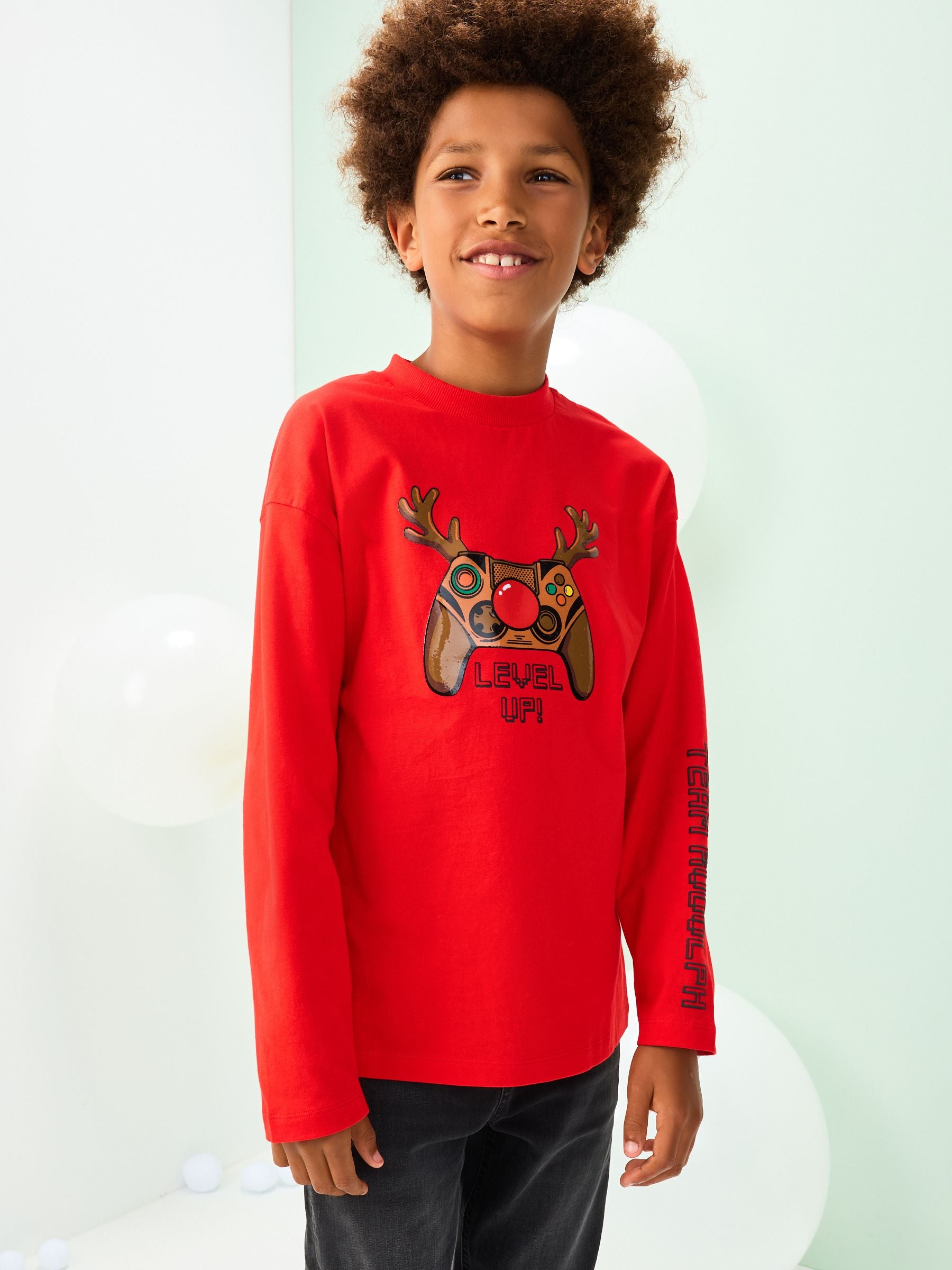 Dsiney Kidz - Red Controller Christmas Long Sleeve T-Shirt (3-16yrs) image 1