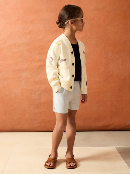 Dsiney Kidz - Reiss Off White Vedra 4-9 yrs SmileyWorld | Reiss Embroidery Cardigan Unisex Fit image 1