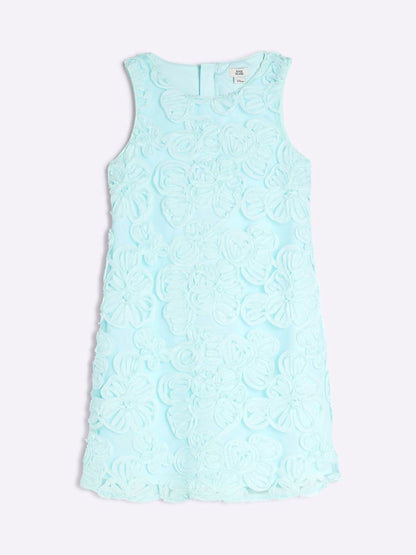 River Island Blue 3D Flower Shift Dress