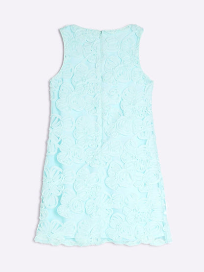 River Island Blue 3D Flower Shift Dress