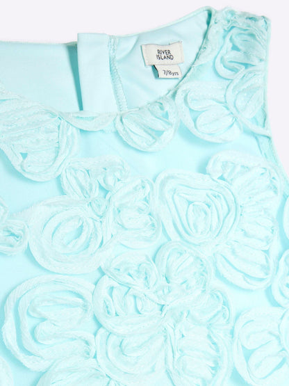 River Island Blue 3D Flower Shift Dress