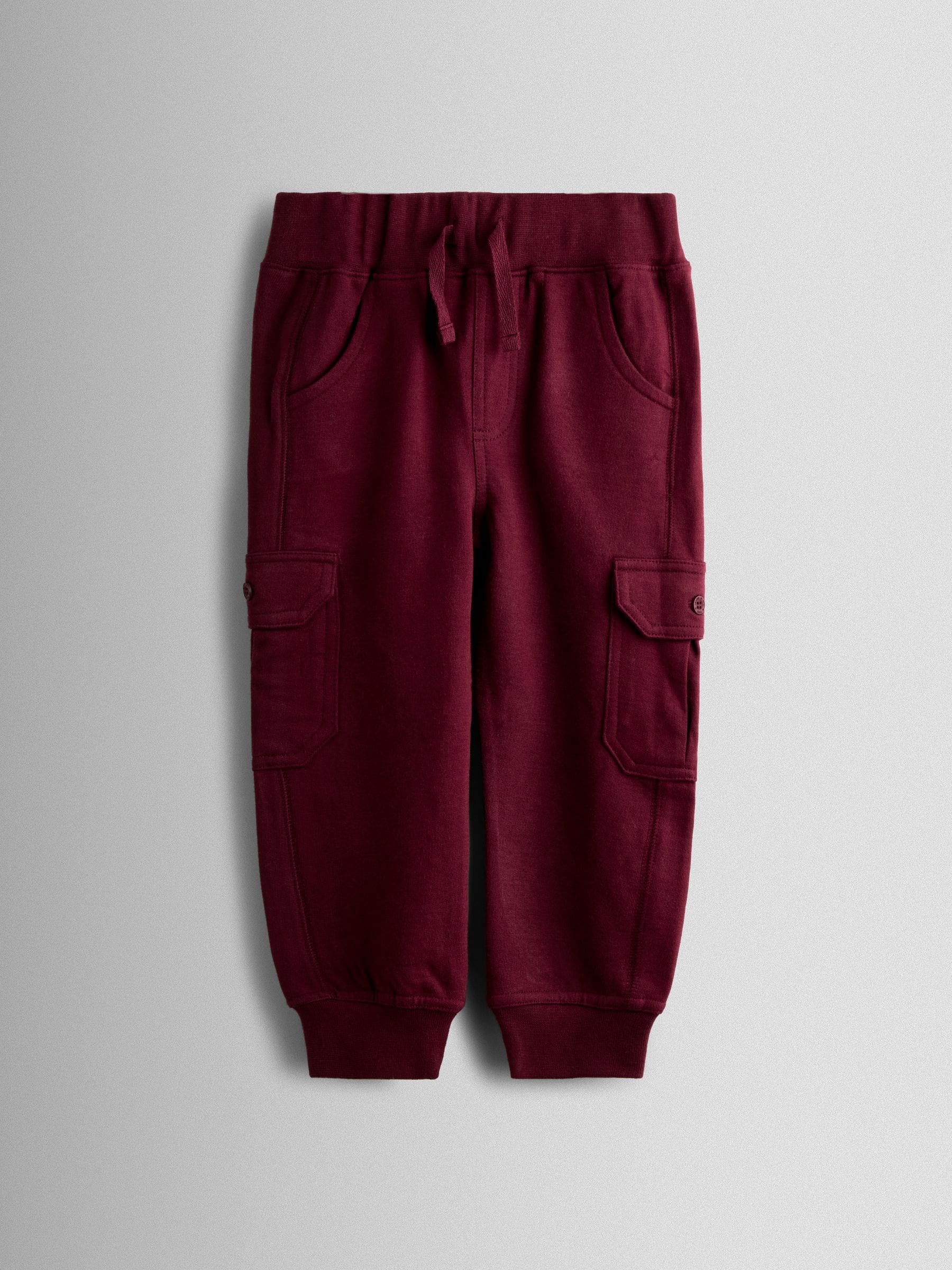 JoJo Maman Bébé Burgundy Red 2-Pack Cargo Joggers image 4