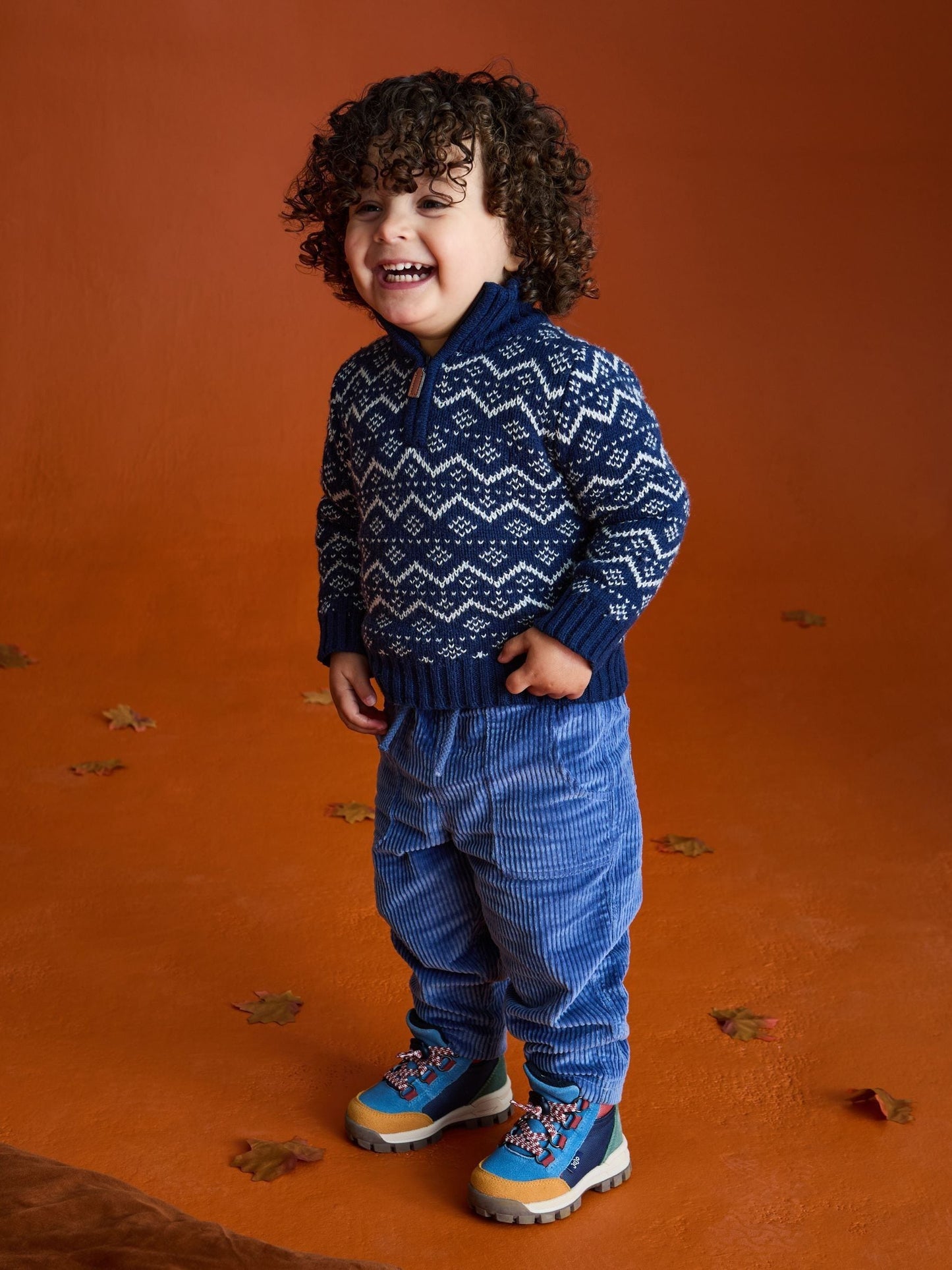 JoJo Maman Bébé Indigo Blue Cord Pull On Trousers image 5