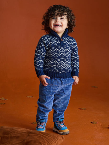 JoJo Maman Bébé Indigo Blue Cord Pull On Trousers image 6