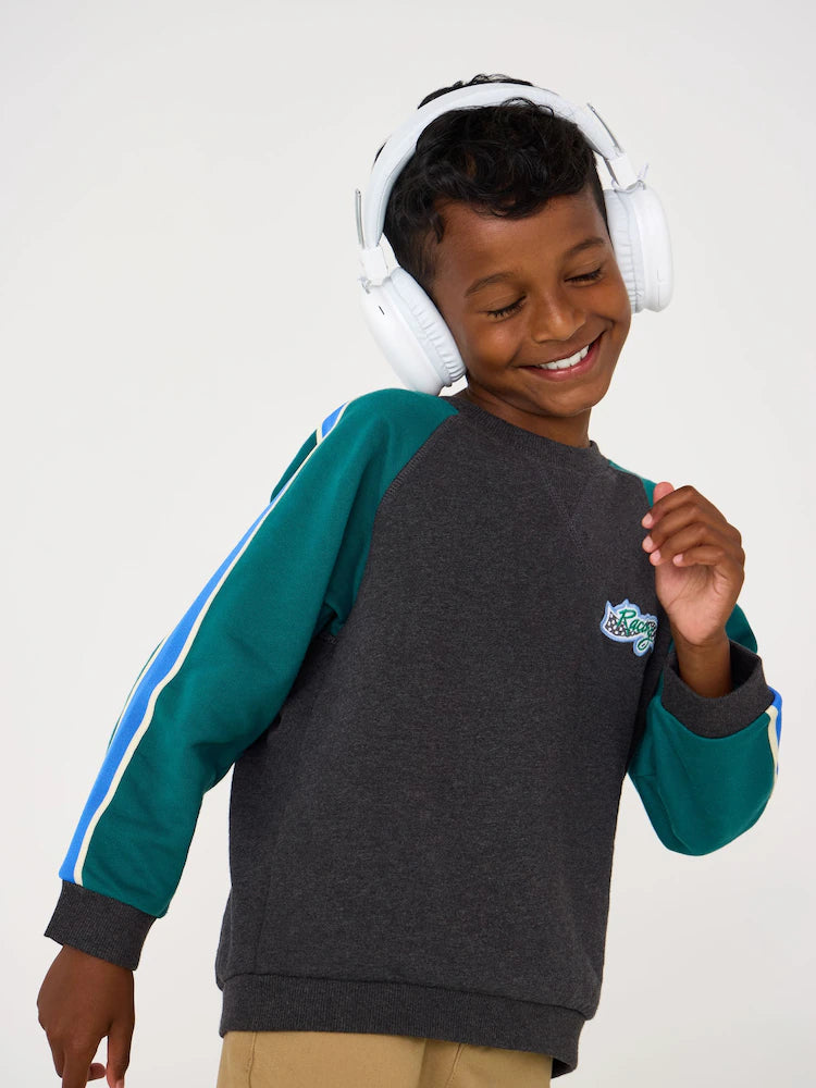 JoJo Maman Bébé Charcoal Grey Ready Set Race Applique Sweatshirt