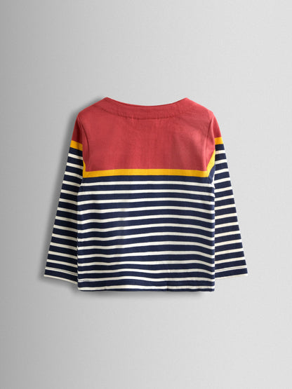 JoJo Maman Bébé Navy Blue Highland Cow Stripe Top image 3