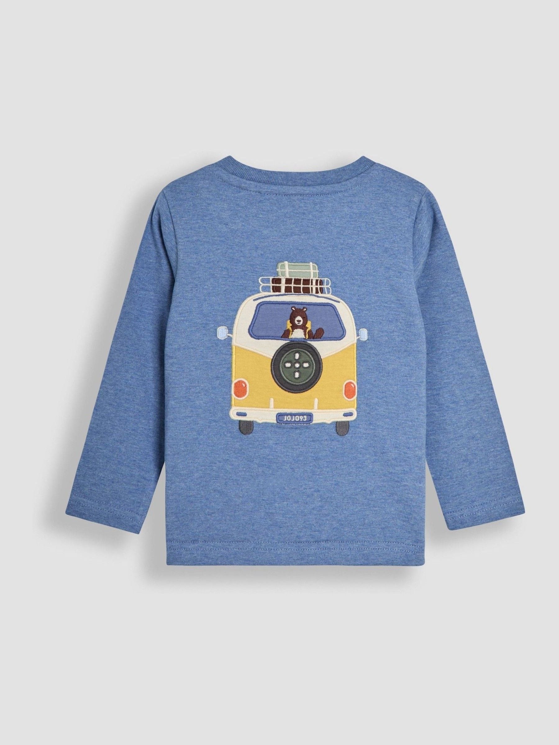 JoJo Maman Bébé Indigo Blue Happy Camper Applique Top image 3