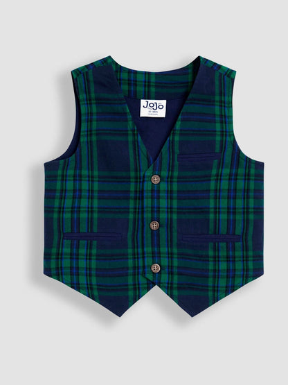 JoJo Maman Bébé Navy Blue 3-Piece Bow Tie Waistcoat & Shirt Set image 3