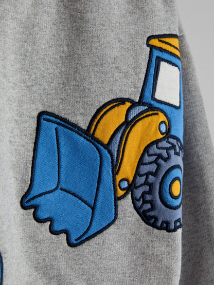 Dsiney Kidz - JoJo Maman Bébé Grey Construction Applique Sweatshirt image 3