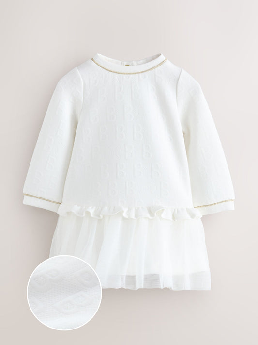 Baker by Ted Baker Jacquard Embossed Mesh Hem Dress