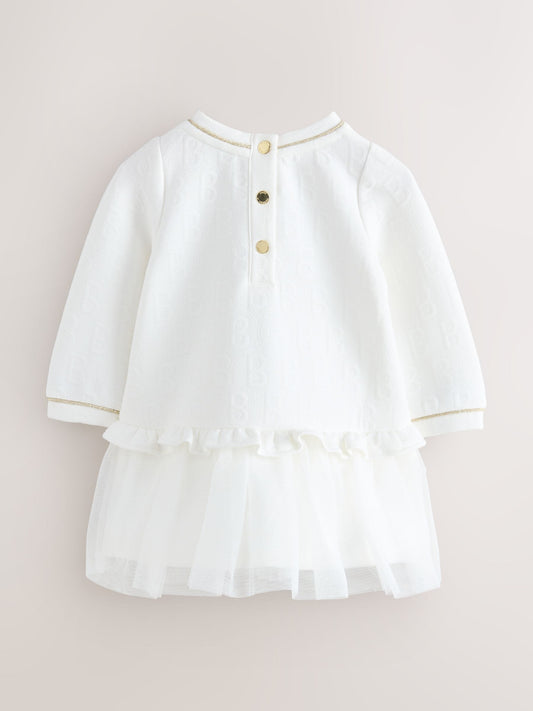 Baker by Ted Baker Jacquard Embossed Mesh Hem Dress