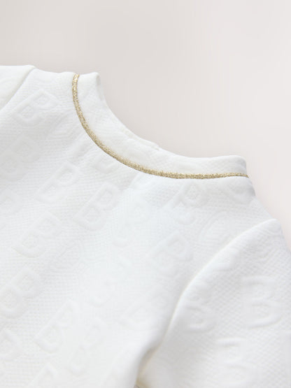 Baker by Ted Baker Jacquard Embossed Mesh Hem Dress