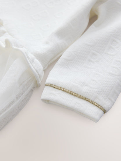 Baker by Ted Baker Jacquard Embossed Mesh Hem Dress