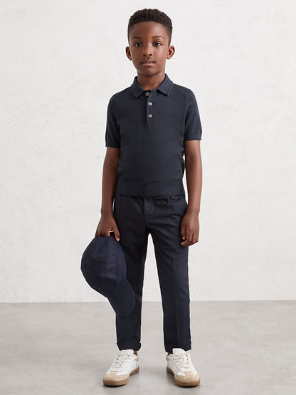 Dsiney Kidz - Reiss Midnight Navy Manor 3-9 yrs Wool Short-Sleeve Polo Shirt image 1