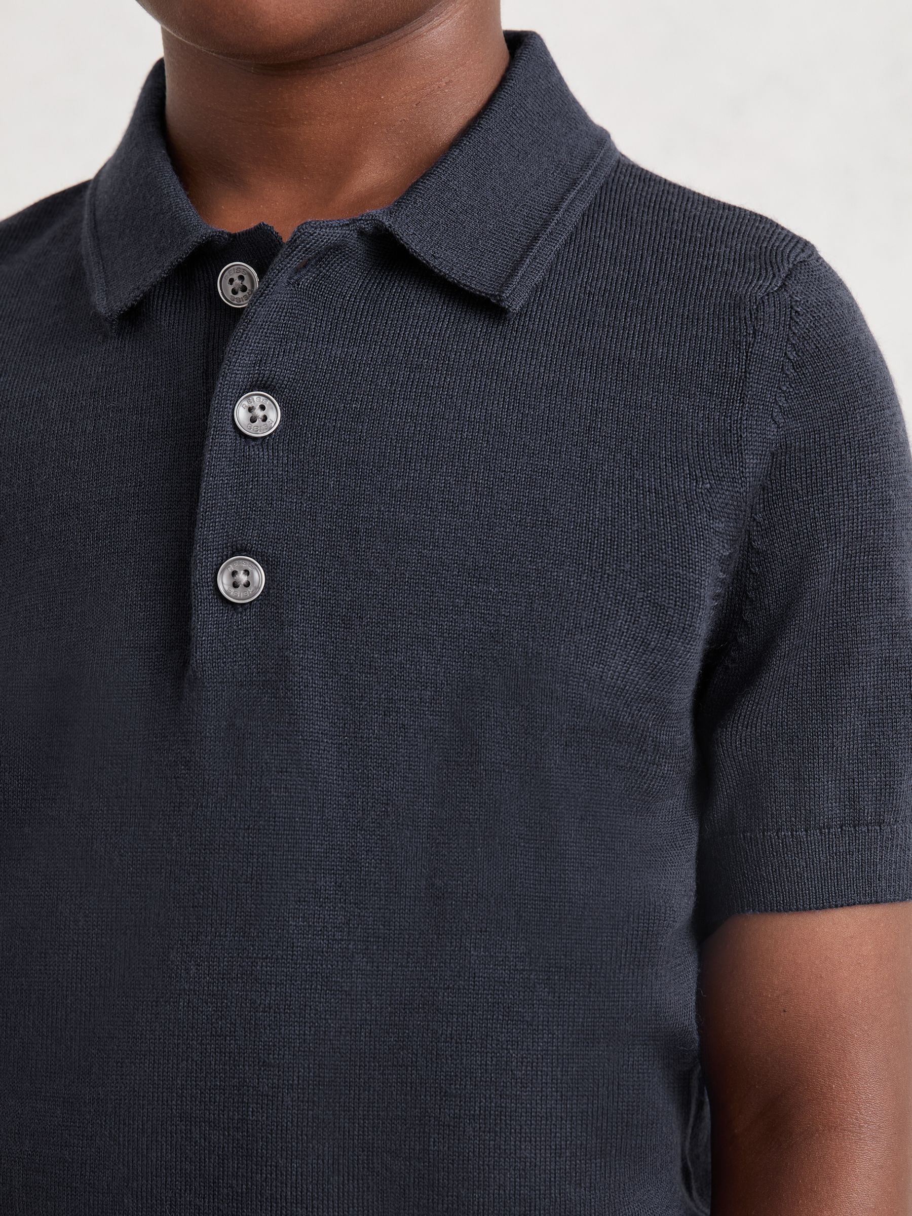 Dsiney Kidz - Reiss Midnight Navy Manor 9-13 yrs Wool Short-Sleeve Polo Shirt image 1