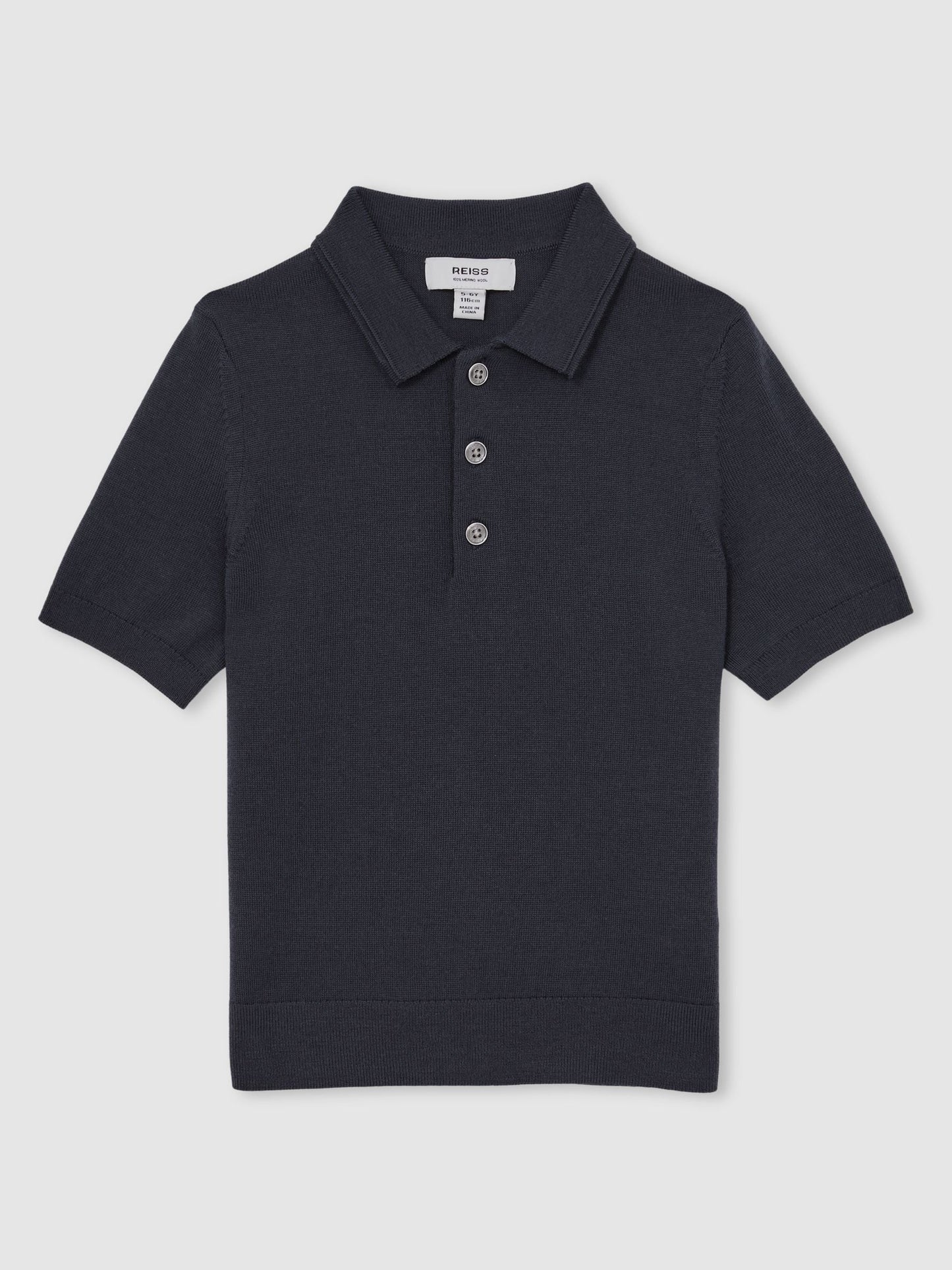 Dsiney Kidz - Reiss Midnight Navy Manor 9-13 yrs Wool Short-Sleeve Polo Shirt image 2